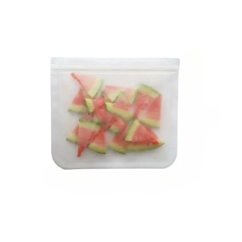 Silicone Food Storage Containers Reusable Food Storage Bags Lunch Bags Stand Up Zip Shut Bag Cup Fresh Food Leakproof Containers Econic Blanks